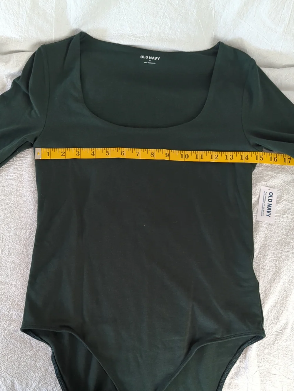 Old Navy NWT Dark Green Scoop Neck Long Sleeve Bodysuit Size Medium